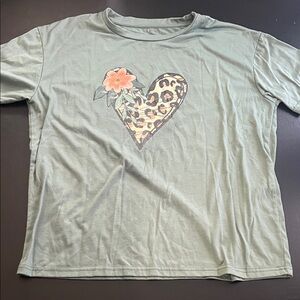 Green Heart Graphic T-Shirt